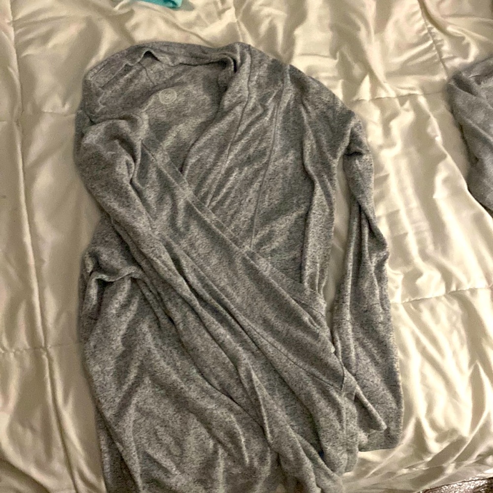 Sweater- super cute- grey color- form So- nice and soft and cozy